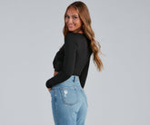 Love You Knot Tie-Front Crop Top